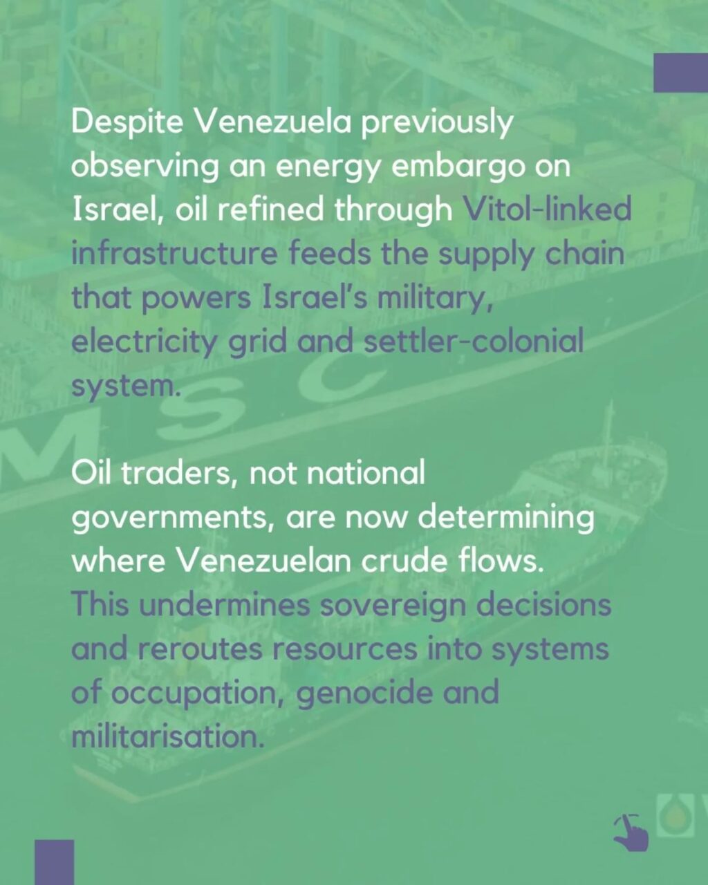 Instagram post from palenergyembargo. This post is in position 3.