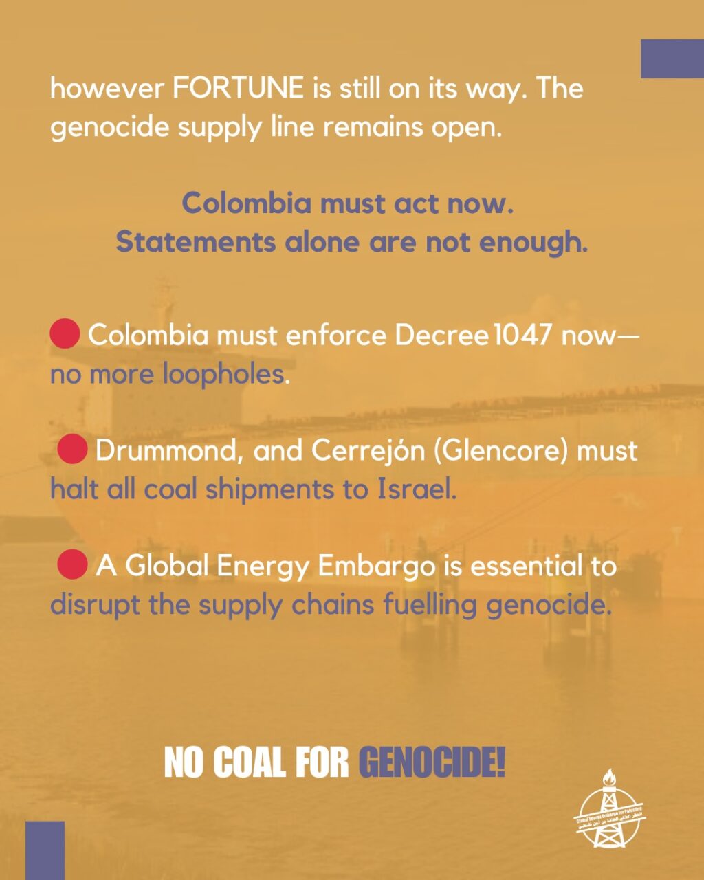 Instagram post from palenergyembargo. This post is in position 5.