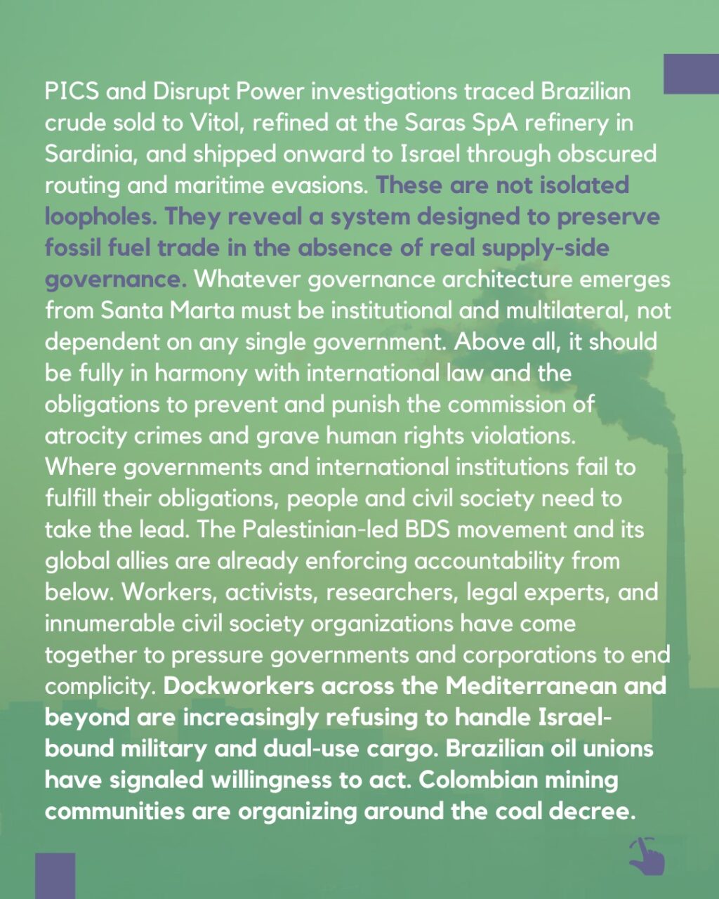 Instagram post from palenergyembargo. This post is in position 4.