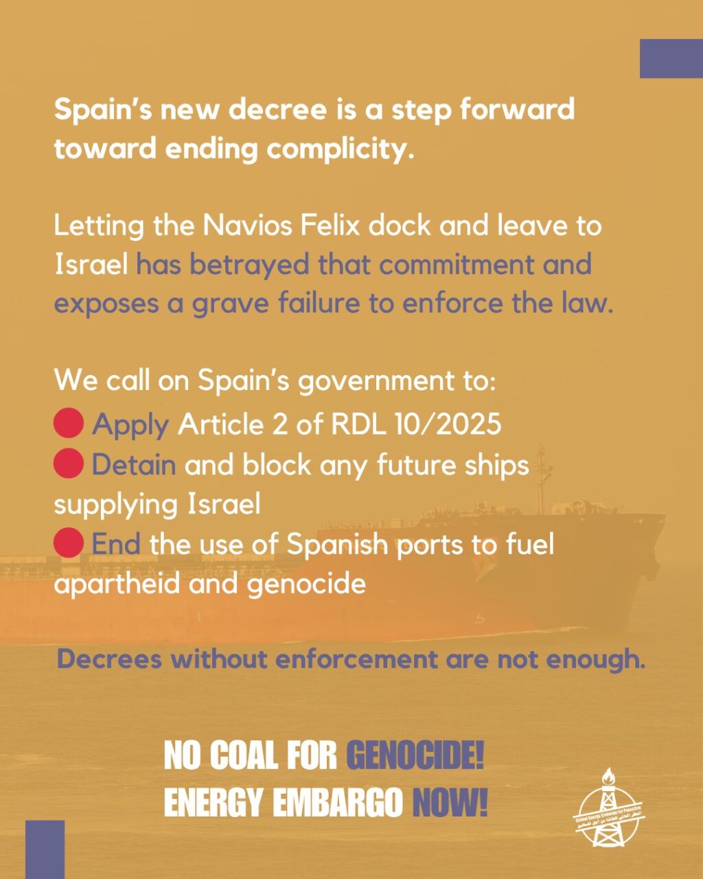 Instagram post from palenergyembargo. This post is in position 5.