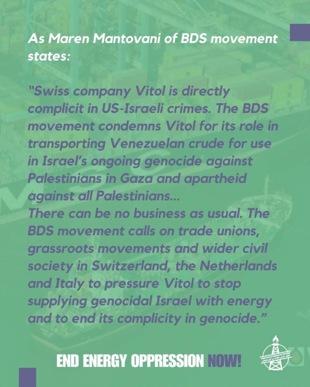 Instagram post from palenergyembargo. This post is in position 6.