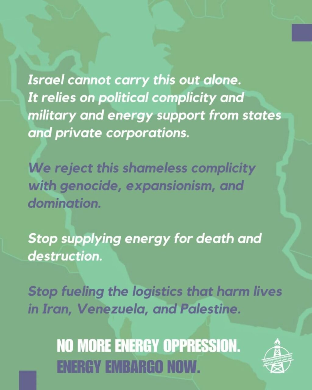 Instagram post from palenergyembargo. This post is in position 2.